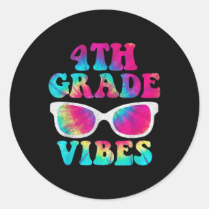Back To School 4th Grade Vibes Shirt First Day Tea Classic Round Sticker