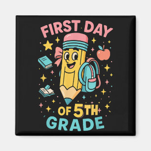 Back To School 5th Grade First Day Cute Pencil  Magnet