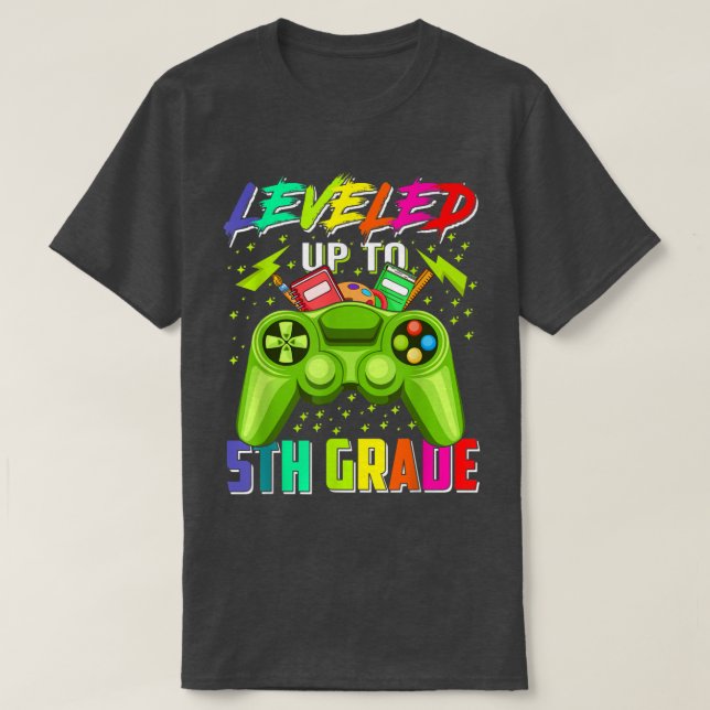 Back To School 5th Grade Gamer Levelled Up To Fift T-Shirt (Design Front)
