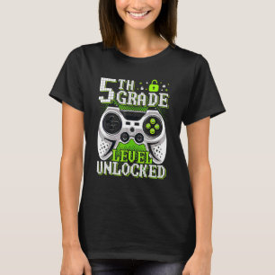 Back To School 5th Grade Level Unlocked Video Game T-Shirt