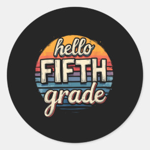 Back To School 5th Grade Outfit Classic Round Sticker
