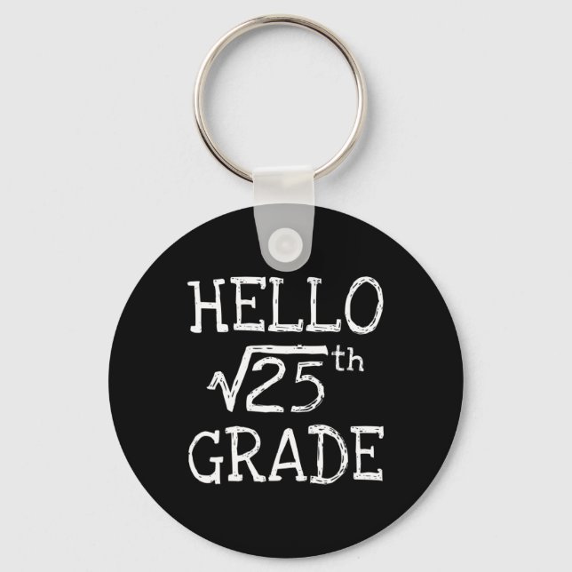 Back To School 5th Grade Square Root Of 25 Math Ki Key Ring (Front)