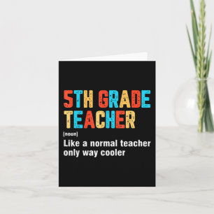 Back To School 5th Grade Teacher Team Fun Definiti Card