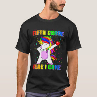 Back To School 5Th Grade Unicorn Dabbing Kids Boys T-Shirt