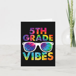 Back To School 5th Grade Vibes Tie Dye Fifth Grade Card