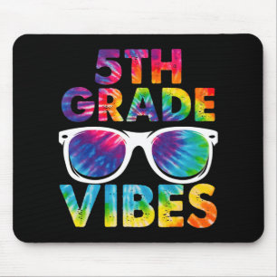 Back To School 5th Grade Vibes Tie Dye Fifth Grade Mouse Pad