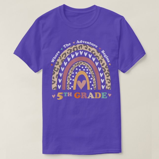 Back To School 5th Grade Where The Adventure Begin T-Shirt (Design Front)