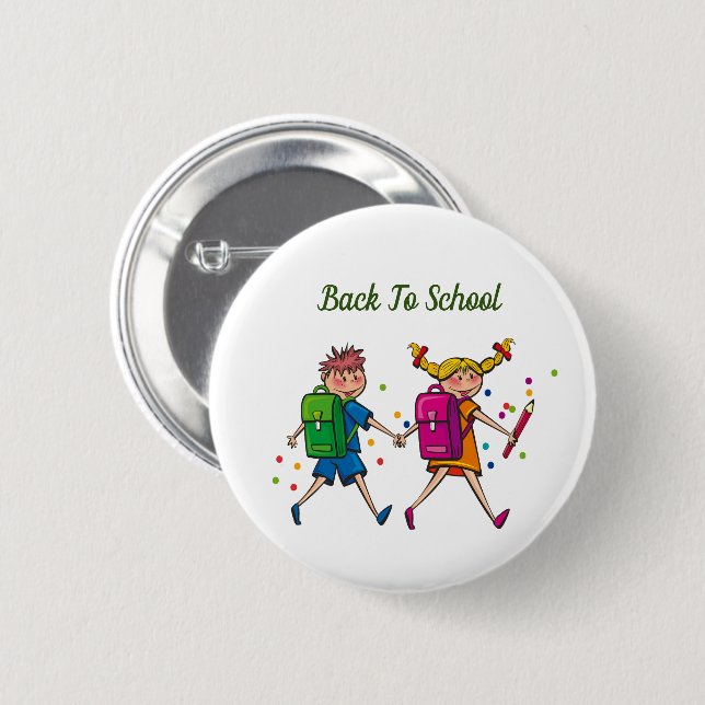  Back To School 6 Cm Round Badge (Front & Back)
