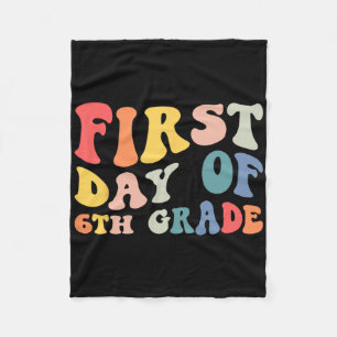Back To School 6th Grade 6th Grade Groovy Teacher Fleece Blanket