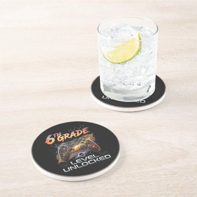 Back to School 6th Grade Boys First Day School Coaster (Side)