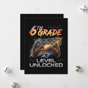 Back to School 6th Grade Gamer First Day School Holiday Card