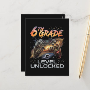Back to School 6th Grade Gamer First Day School Holiday Postcard