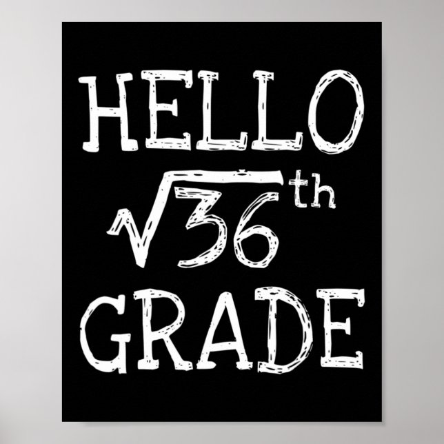 Back To School 6th Grade Square Root Of 36 Math Ki Poster (Front)