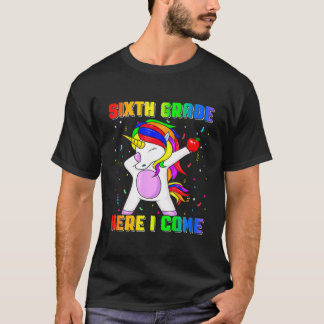 Back To School 6Th Grade Unicorn Dabbing Kids Boys T-Shirt
