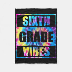 Back To School 6th Grade Vibes First Day Of School Fleece Blanket
