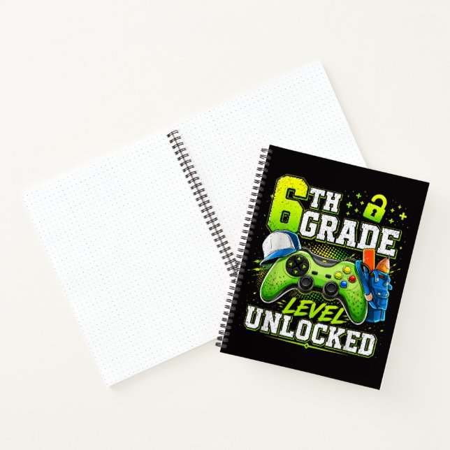 Back to School 6th Sixth Grade Level Unlocked  Notebook (Inside)
