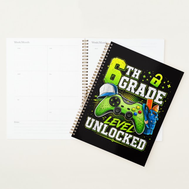 Back to School 6th Sixth Grade Level Unlocked  Planner (Display)