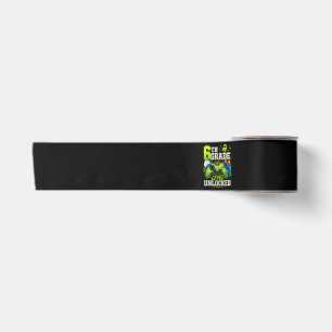 Back to School 6th Sixth Grade Level Unlocked Satin Ribbon