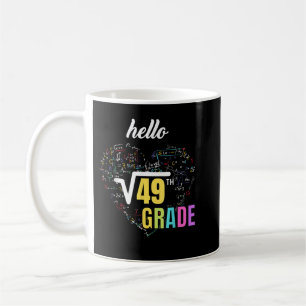 Back to school 7th Grade Square Root of 49 math ki Coffee Mug