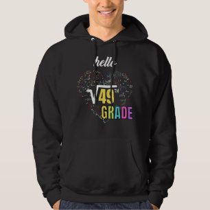 Back to school 7th Grade Square Root of 49 math ki Hoodie