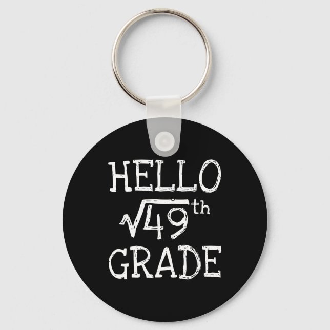 Back To School 7th Grade Square Root Of 49 Math Ki Key Ring (Front)