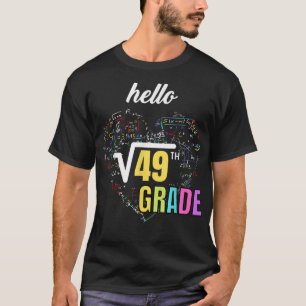 Back to school 7th Grade Square Root of 49 math ki T-Shirt