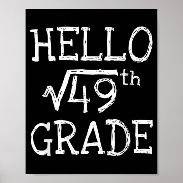 Back To School 7th Grade Square Root Of 49 Math Te Poster (Front)
