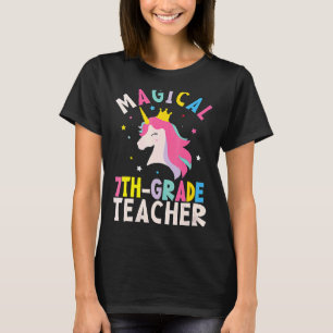 Back To School 7th Grade Teacher Magical Unicorn 2 T-Shirt