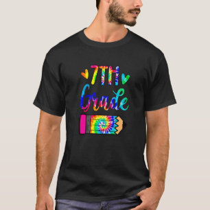 Back To School  7th Grade Teacher Pencil Tie Dye T-Shirt