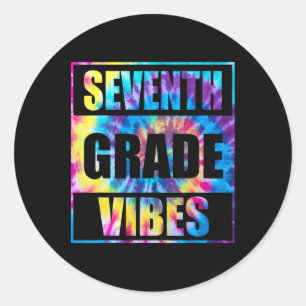 Back To School 7th Grade Vibes First Day Of School Classic Round Sticker