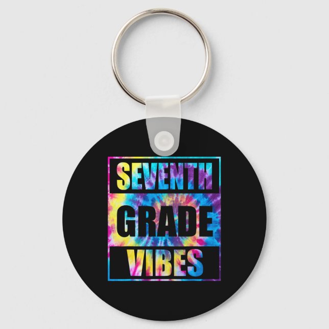Back To School 7th Grade Vibes First Day Of School Key Ring (Front)