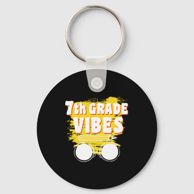 Back To School 7th Grade Vibes Shirt First Day Kid Key Ring (Front)