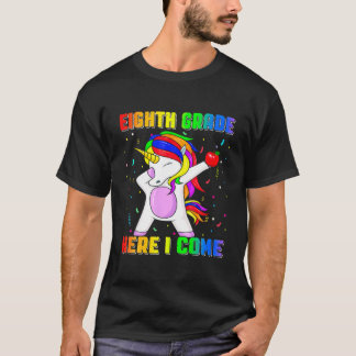 Back To School 8Th Grade Unicorn Dabbing Kids Boys T-Shirt