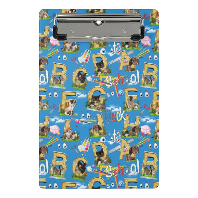 Back To School ABC Repeat Design Mini Clipboard (Front)