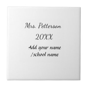 Back to school add teacher name year school name  ceramic tile