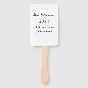 Back to school add teacher name year school name hand fan