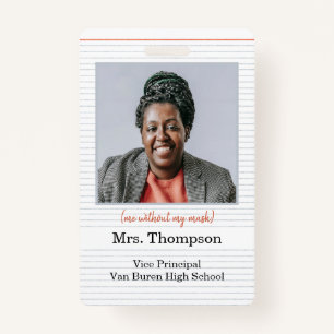 Back to School Administrator ID Badge with photo