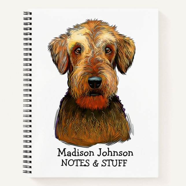 Back to school Airedale Terrier notebook (Front)