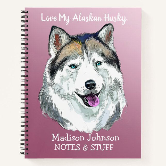 Back to school Alaskan Husky notebook (Front)
