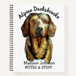 Back to school Alpine Dachsbracke notebook