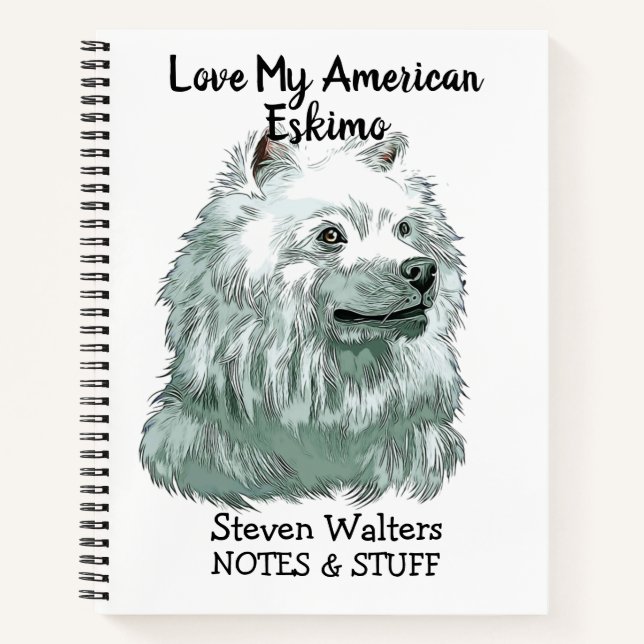Back to school American Eskimo notebook (Front)