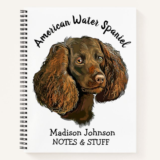 Back to school American Water Spaniel notebook (Front)