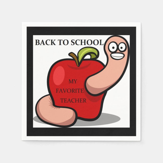 "BACK TO SCHOOL" APPLE NAPKIN (Front)