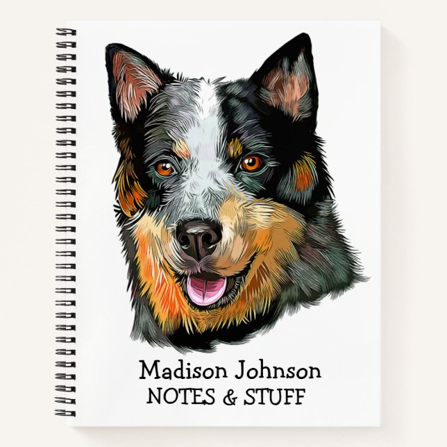 Back to school Australian Cattle dog notebook (Front)