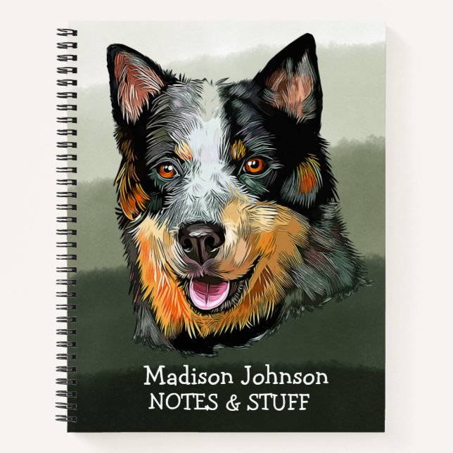 Back to school Australian Cattle dog notebook (Front)
