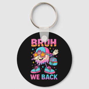 Back To School Baseball Ice Cream Drip Bruh We Bac Key Ring