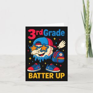 Back To School Baseball Ice Cream Drip First Day O Card