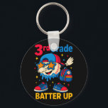Back To School Baseball Ice Cream Drip First Day O Key Ring<br><div class="desc">Back To School Baseball Ice Cream Drip First Day Of School</div>