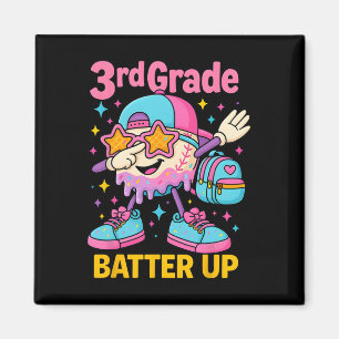 Back To School Baseball Ice Cream Drip First Day O Magnet