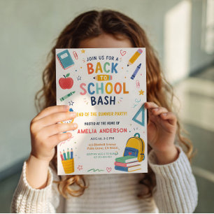 Back to School Bash End summer Invitation